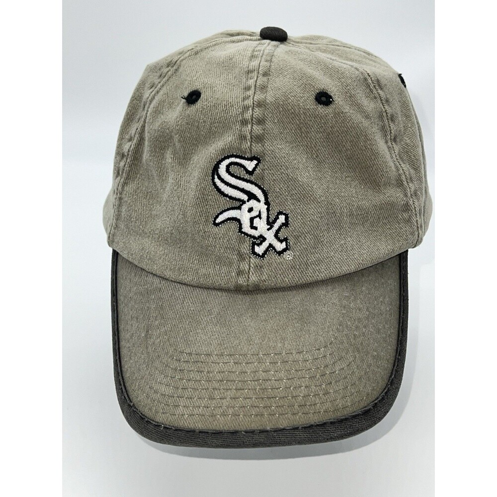 Chicago White Sox Olive w/Black Trim Cotton Denim Adjustable Strap Baseball Cap